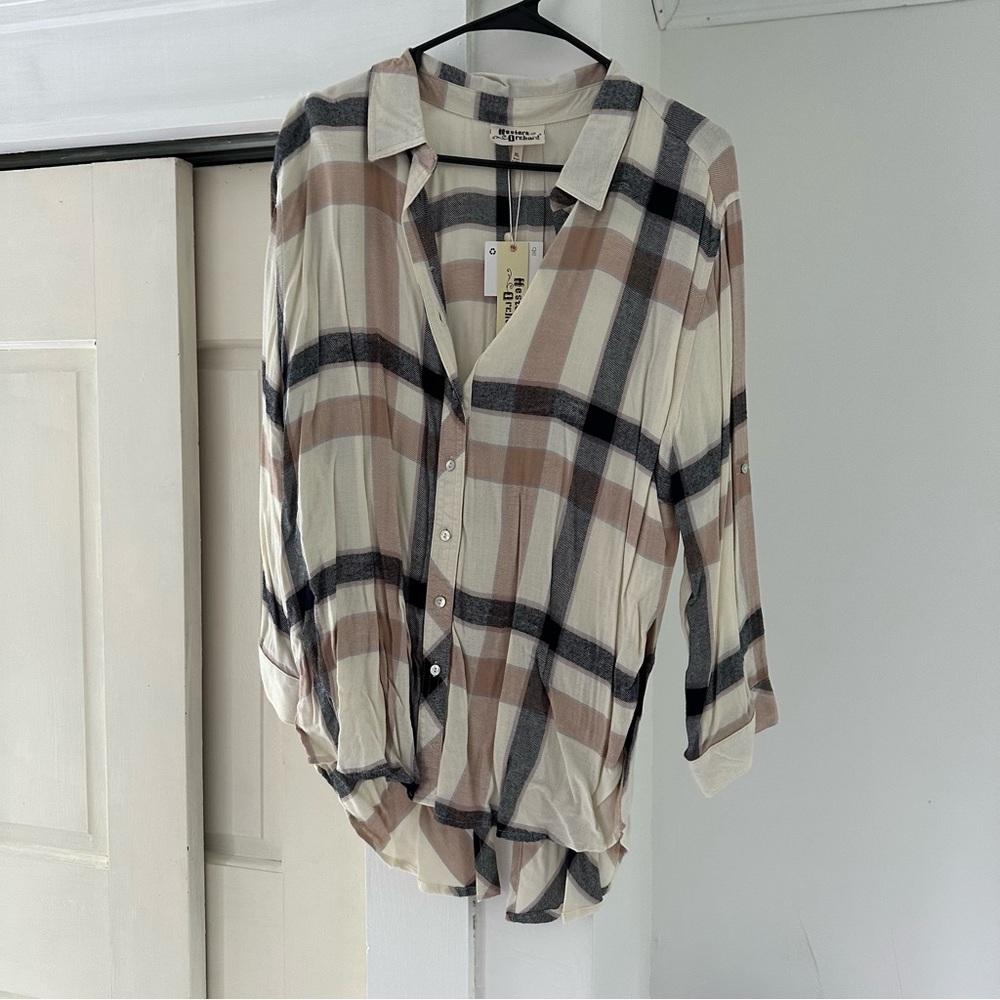 Button down flannel top